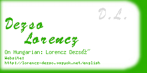 dezso lorencz business card